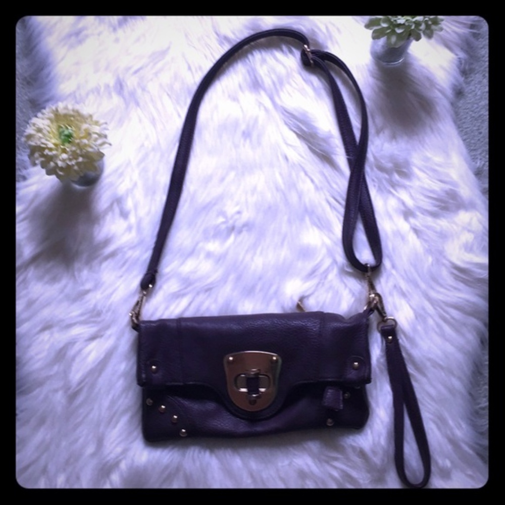 Purple & Gold Crossbody Bag (Clutch/Wristlet)